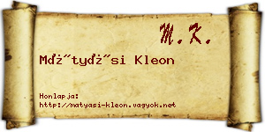 Mátyási Kleon névjegykártya